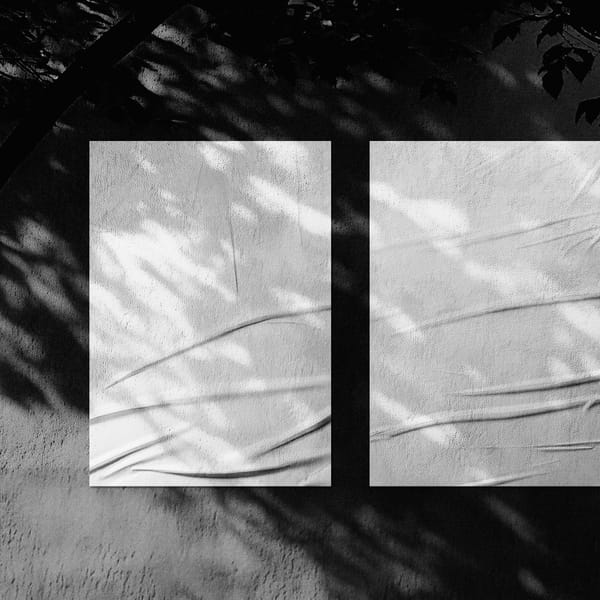 Glued A0 Poster Mockup with Natural Shadow