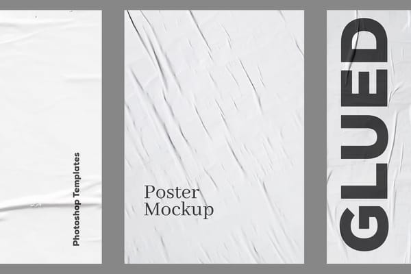 Simple Glued Poster Mockup