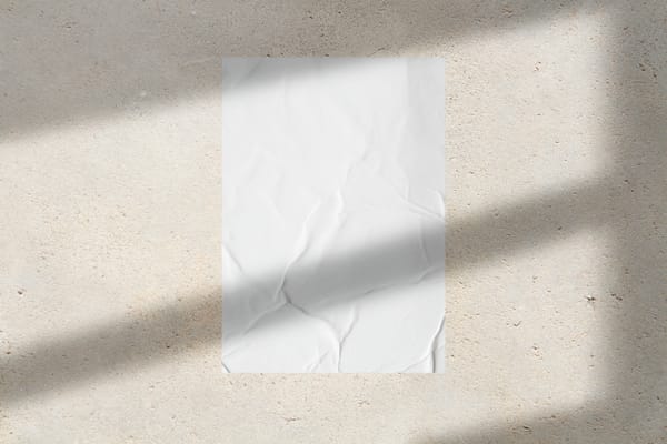 Glued Poster Mockup on Beige Textured Wall