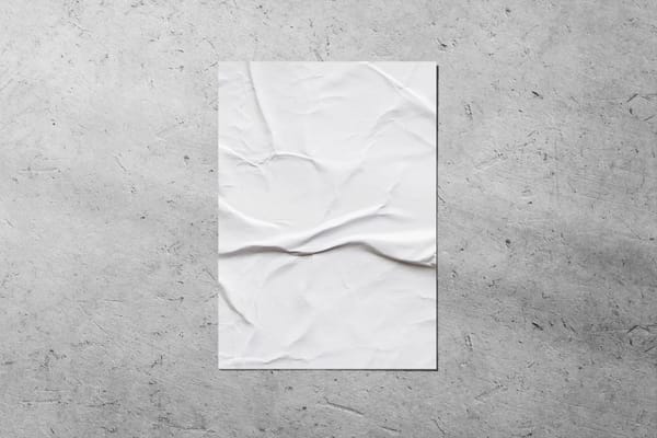 Glued Poster Mockup on Grunge Wall Surface