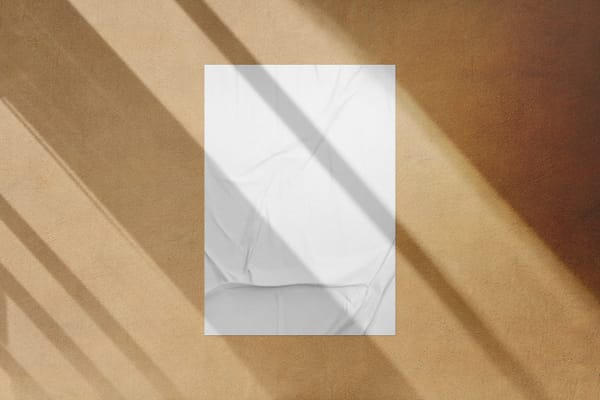 Glued Wall Poster Mockup with Interior Shadow