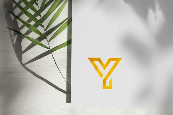 Gold Logo Mockup With Leaf