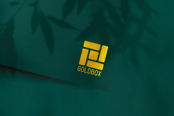 Green Paper Gold Logo Mockup