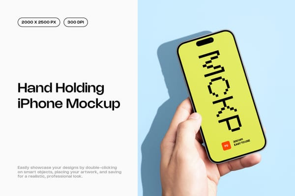 Hand Holding iPhone Mockup