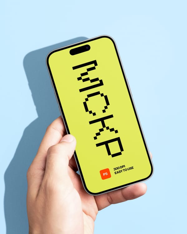 Hand Holding iPhone Mockup