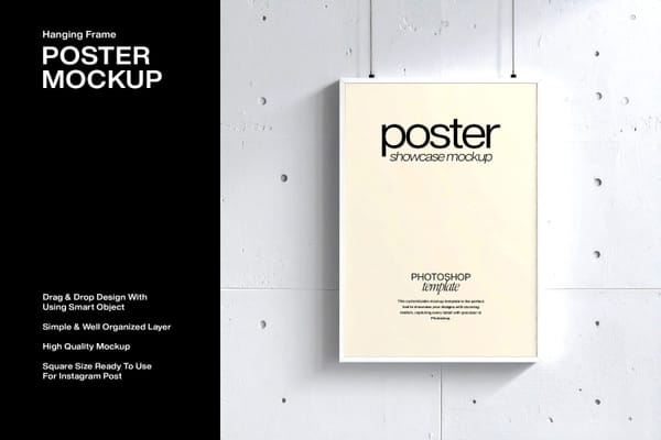 Hanging Frame Poster Mockup
