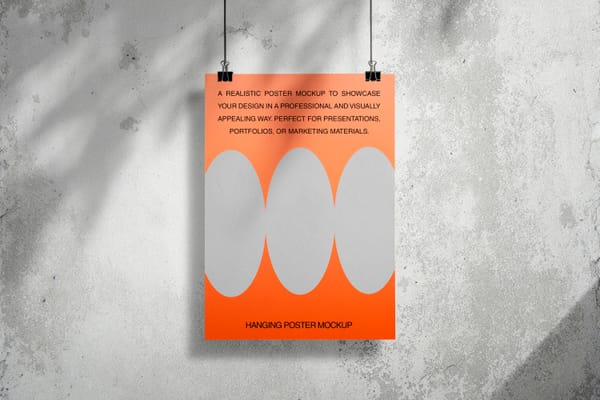 Authentic Hanging Poster Mockup