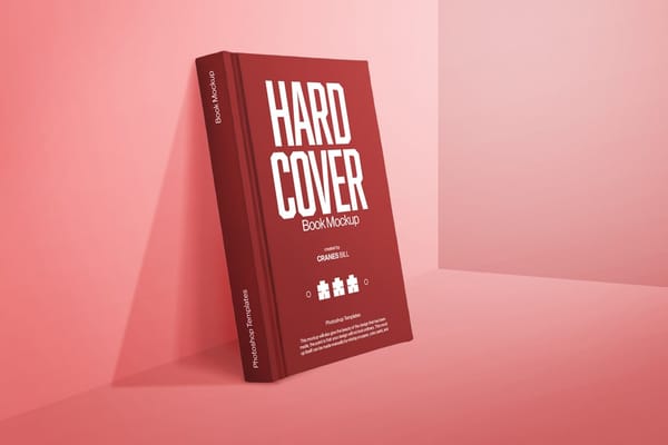Hardcover Red Book Mockup