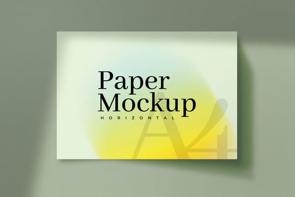 Horizontal Paper Mockup