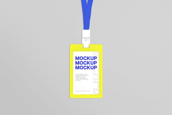 ID Card Mockup on Gray Background