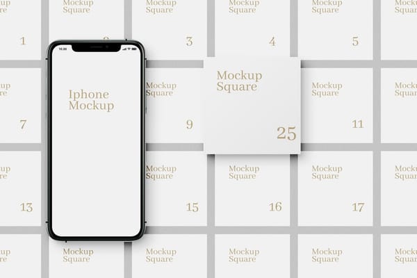 Minimalist iPhone and Square Mockup Set