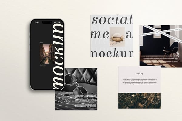 Instagram Post and Phone Mockup Template