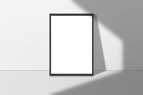 Interior Frame Poster Mockup Leaning on Wall