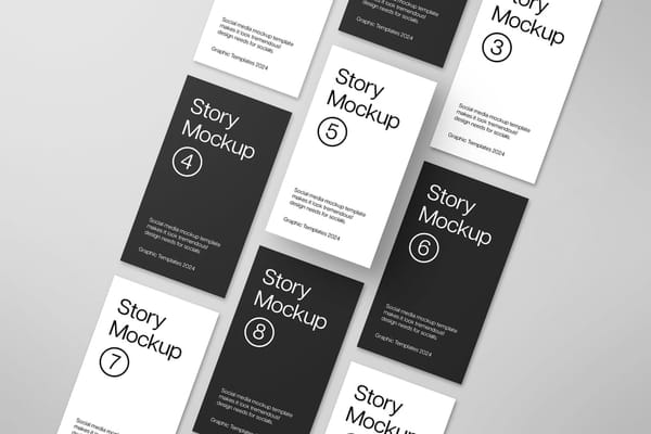 Isometric Instagram Stories Mockup