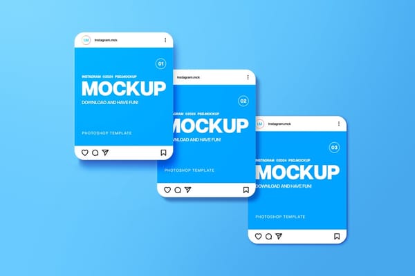 Light Blue Instagram Mockup