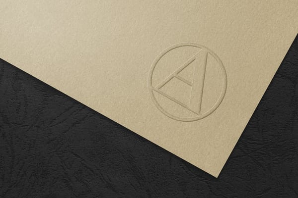 Logo Mockup on Black Leather Background