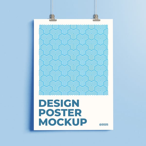 Minimal Hanging Poster Mockup