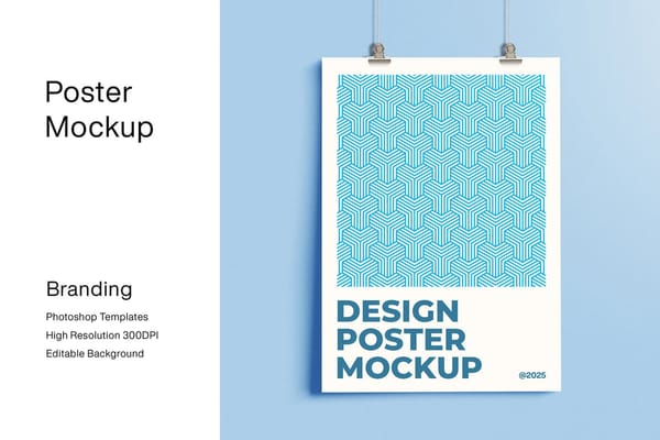 Minimal Hanging Poster Mockup