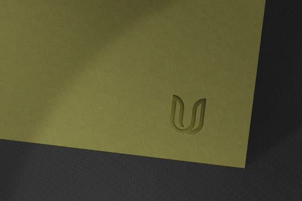 Minimal Letter U Emboss Logo Mockup