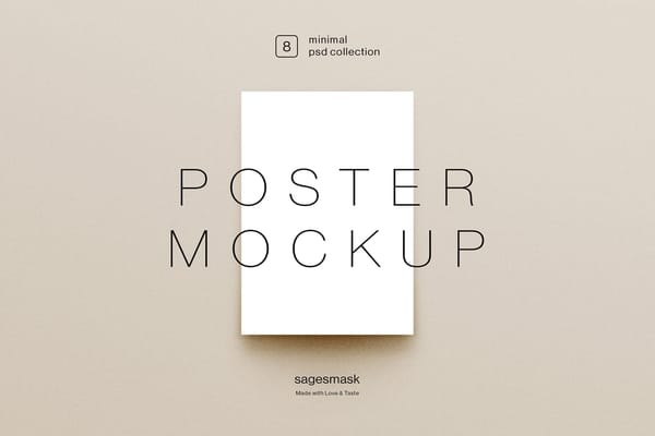 Minimal Poster Mockup With Background Color