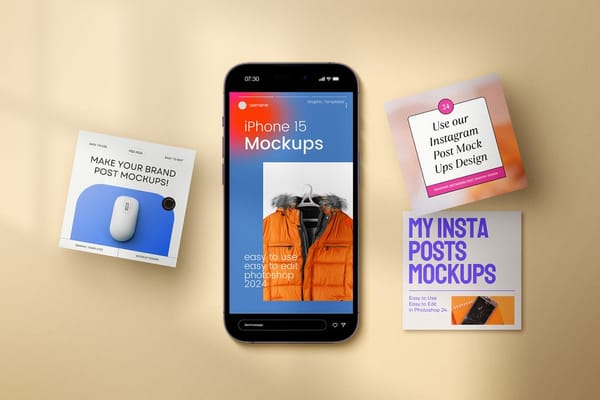Minimal iPhone 15 & Post Mockup