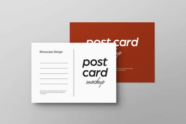 Modern Post Card Mockup Set