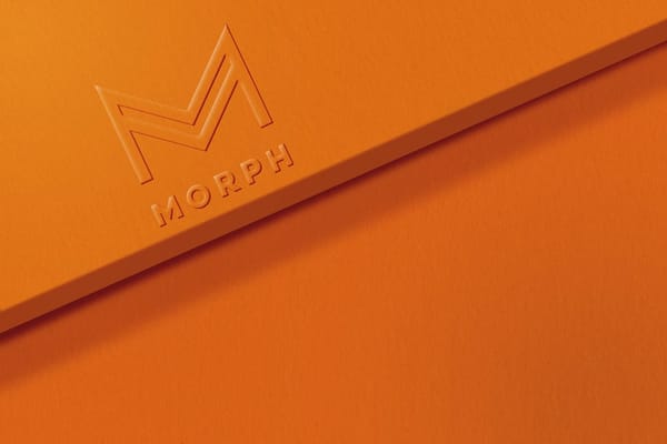 Morph Orange Paper Logo Mockup