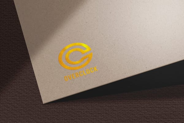 Overclock Gold Logo Mockup