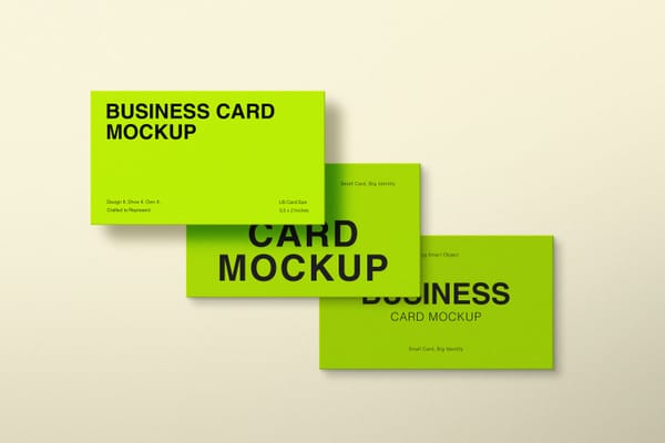 Overlapped Neon Business Card Mockup