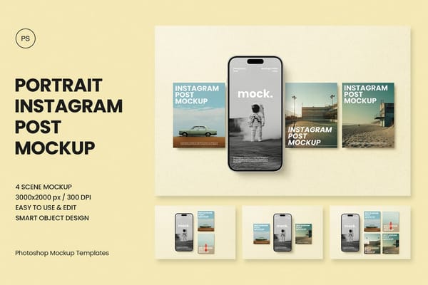 Versatile Instagram Portrait Post Mockup
