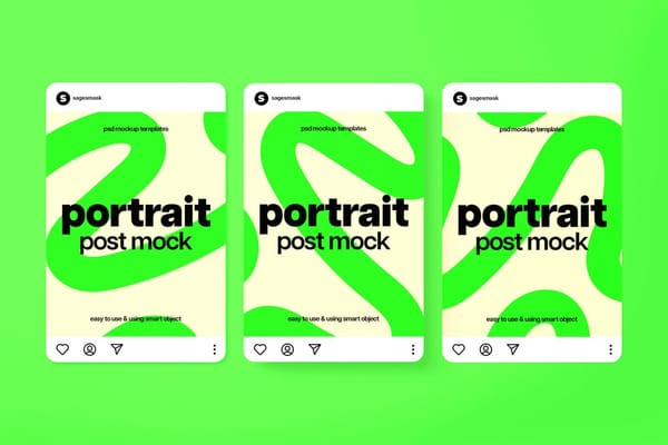 Portrait Post UI Instagram Mockup