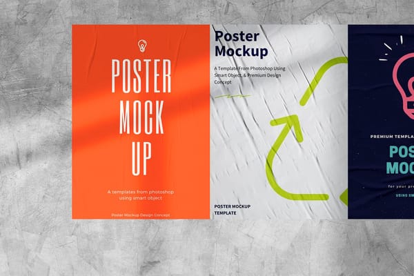 Modern Folded Poster Mockup Bundle for Branding