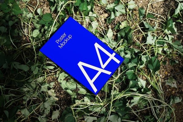 Poster Mockup with Leafy Background