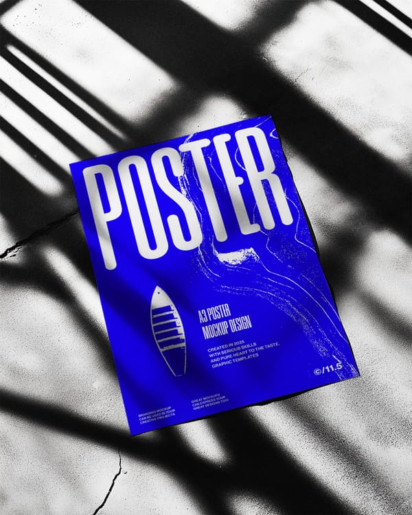 Poster Mockup Extreme Window Shadow