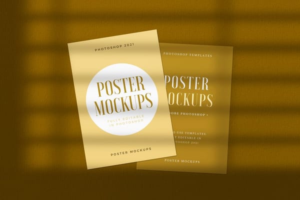 Poster Mockup On Brown Background