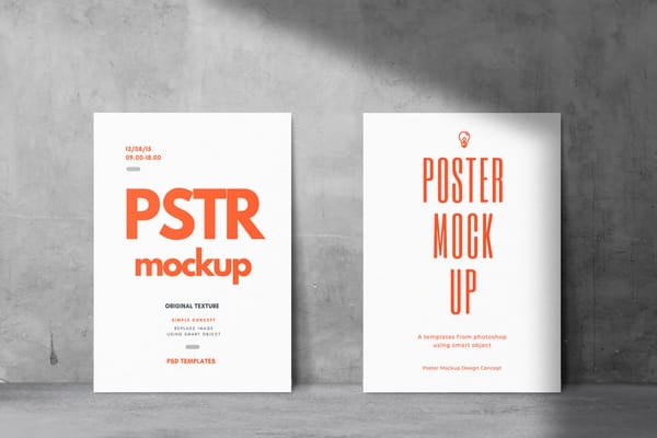 Poster Mockup Realistic Wall Background