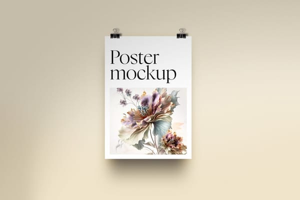 Poster Mockup With Paper Clip