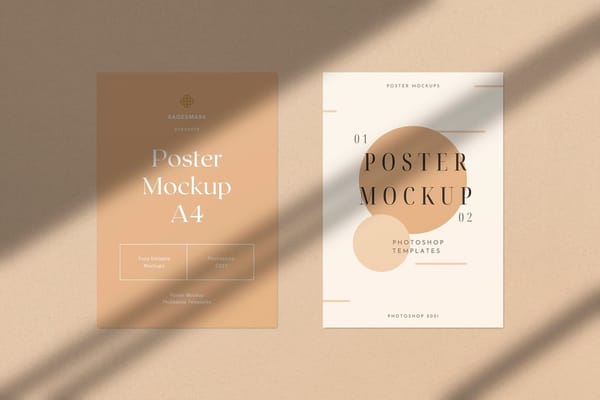 Poster Mockup With Shadow Overlay