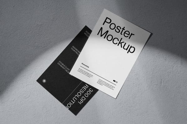 Poster Mockup on Concrete