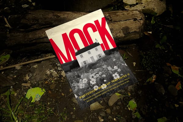 Poster Mockup with Dramatic Lighting on Forest Floor