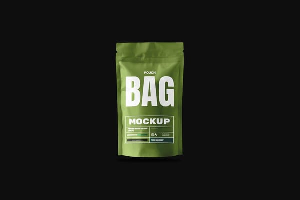 Pouch Bag Mockup On Black Background