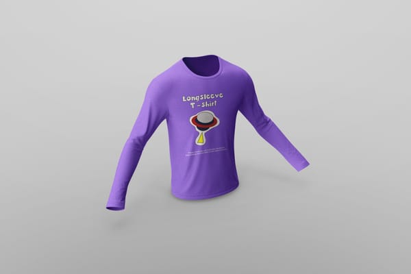 Purple Long Sleeve T-Shirt Mockup