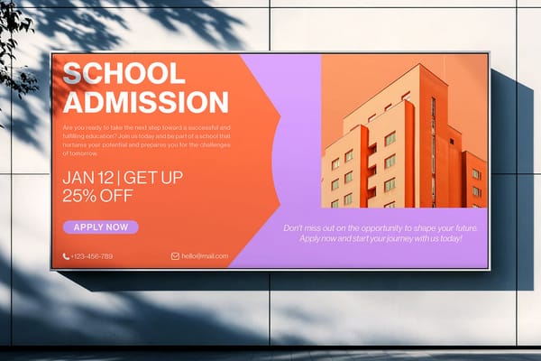 School Admission Billboard Template