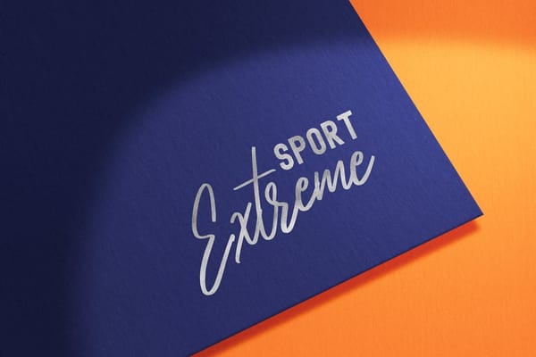 Silver Logo Mockup On Orange Background