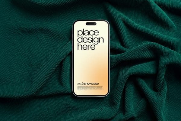 Smartphone Mockup on Corduroy Fabric