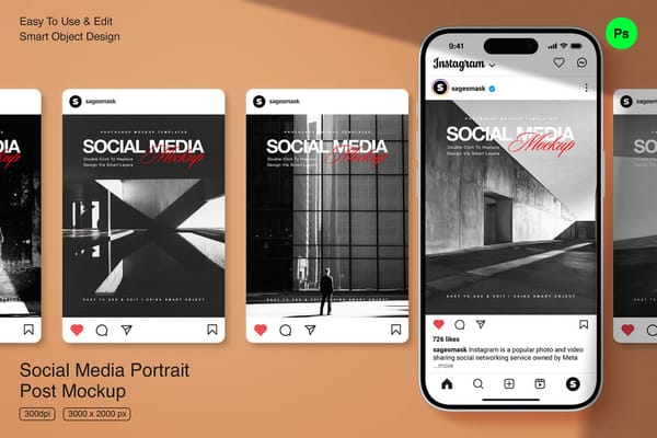Social Media Portrait Post Mockup