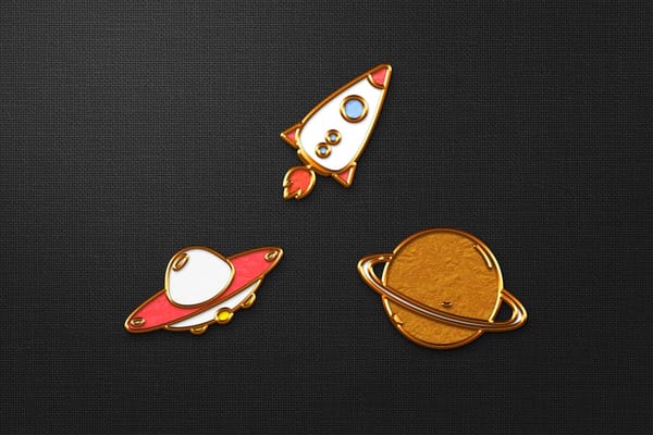 Space Enamel Pin Mockup