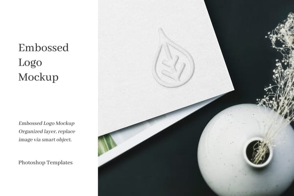 Square Embossed Logo Mockup