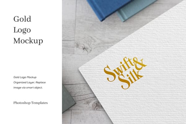 Swift Silk Gold Logo Mockup
