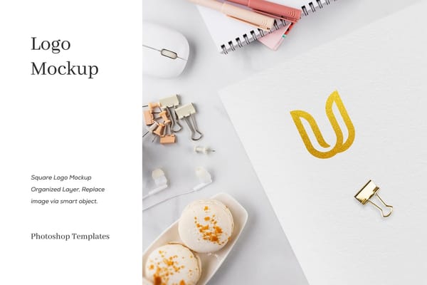 Minimal Office Scene Logo Mockup